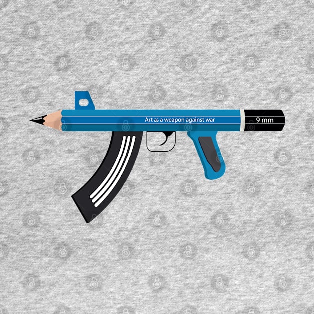 Art as a Weapon Against War - Pencil Machine Gun Design by Boogosh